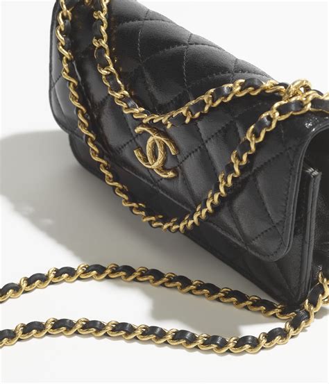 chanel phone holder with chain white|Chanel clutch with chain lambskin.